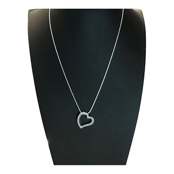 Swarovski Open Heart Silver Necklace - Picture 3 of 8
